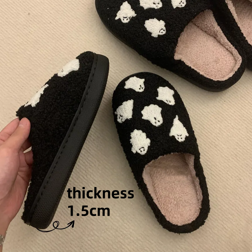 Halloween cute ghost print slippers 100% cotton