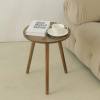 AWASEN Round Side Table, Small End Table for Living Room, Modern Wood Accent Table Coffee Side Table with Wood Legs for Small Space, Easy Assembly, Rustic Brown