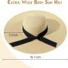 Beach Hat for Women, Wide Brim Sun Straw Hat for Women, Sun Hat Womens UPF 50+ UV Protection, Floppy Foldable Summer Hat