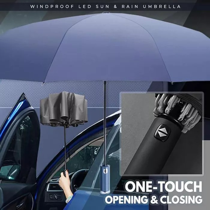 (🎄Early Christmas Sale - 49% OFF) Windproof LED Sun & Rain Umbrella Send Leather Case - Buy 2 Free Shipping