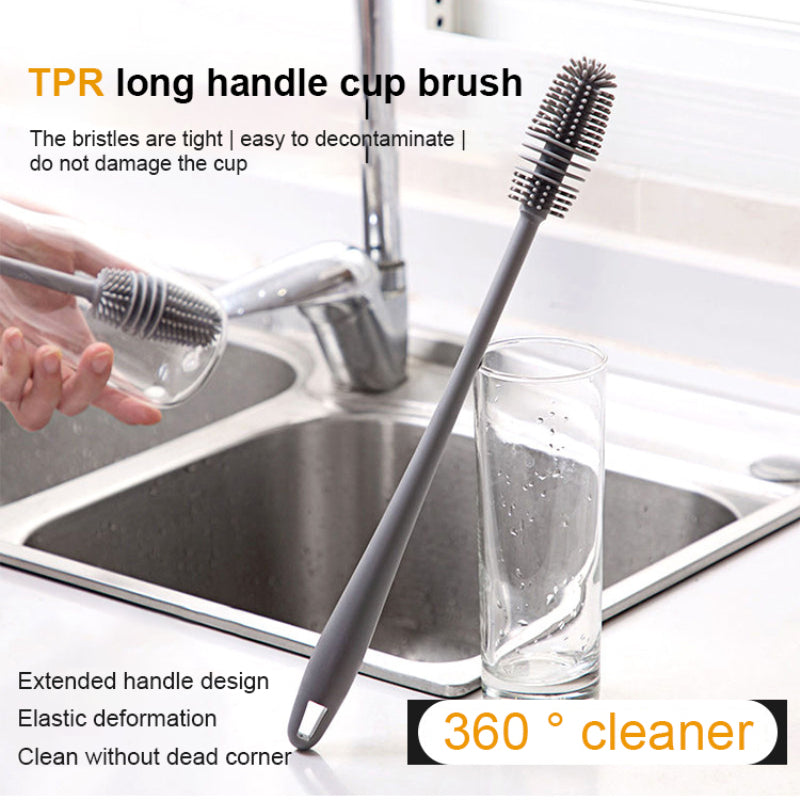 (🌲Hot Sale - 48% OFF) Long Handle Silicone Bottle Cleaning Brush, BUY 3 GET 2 FREE TODAY!