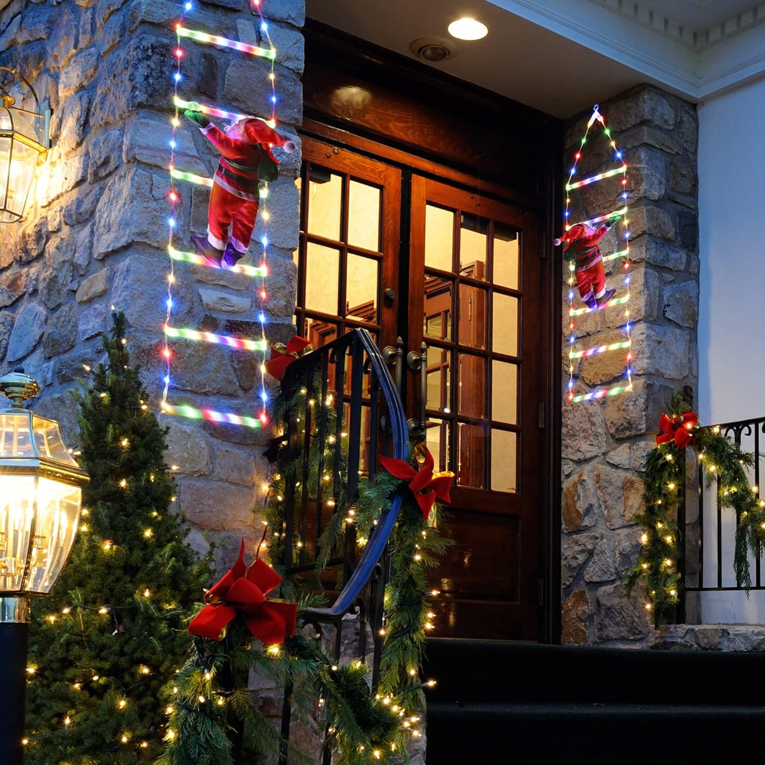 🎄TikTok Christmas Sale - 70% OFF✨LED Ladder Lights with Climbing Santa Claus