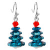 Green Austrian Crystal Christmas Tree Earrings