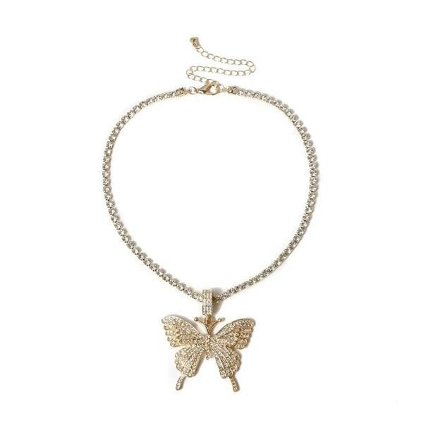 LAST DAY 50%OFF - BUTTERFLY CRYSTAL PENDANT NECKLACE