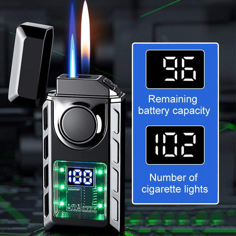 🔥Letzter Tag  50% RABATT- Premium Geschenkset: LED Doppelflammen-Feuerzeug mit Gravuroption – Elegante Geschenkbox inklusive