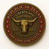 🔥LAST DAY 49% OFF - 🤠Republic of Texas Challenge Coin – ⭐️Lone Star Glory