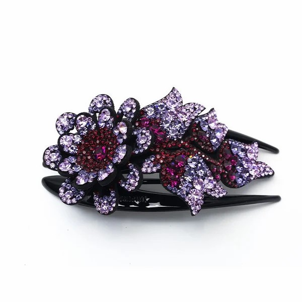 (🎄Early Christmas Sale-49% OFF) Rhinestone Double Flower Hair Clip