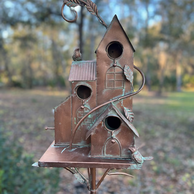 ❤️<strong>Handmade</strong> Metal Birdhouse Garden Stakes