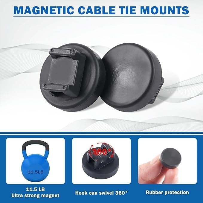 🎁TikTok Last Day Sale - 70% OFF🎉Magnetic Cable Zip Tie Mount Kit – Smart, Flexible Cable Management for Every Space