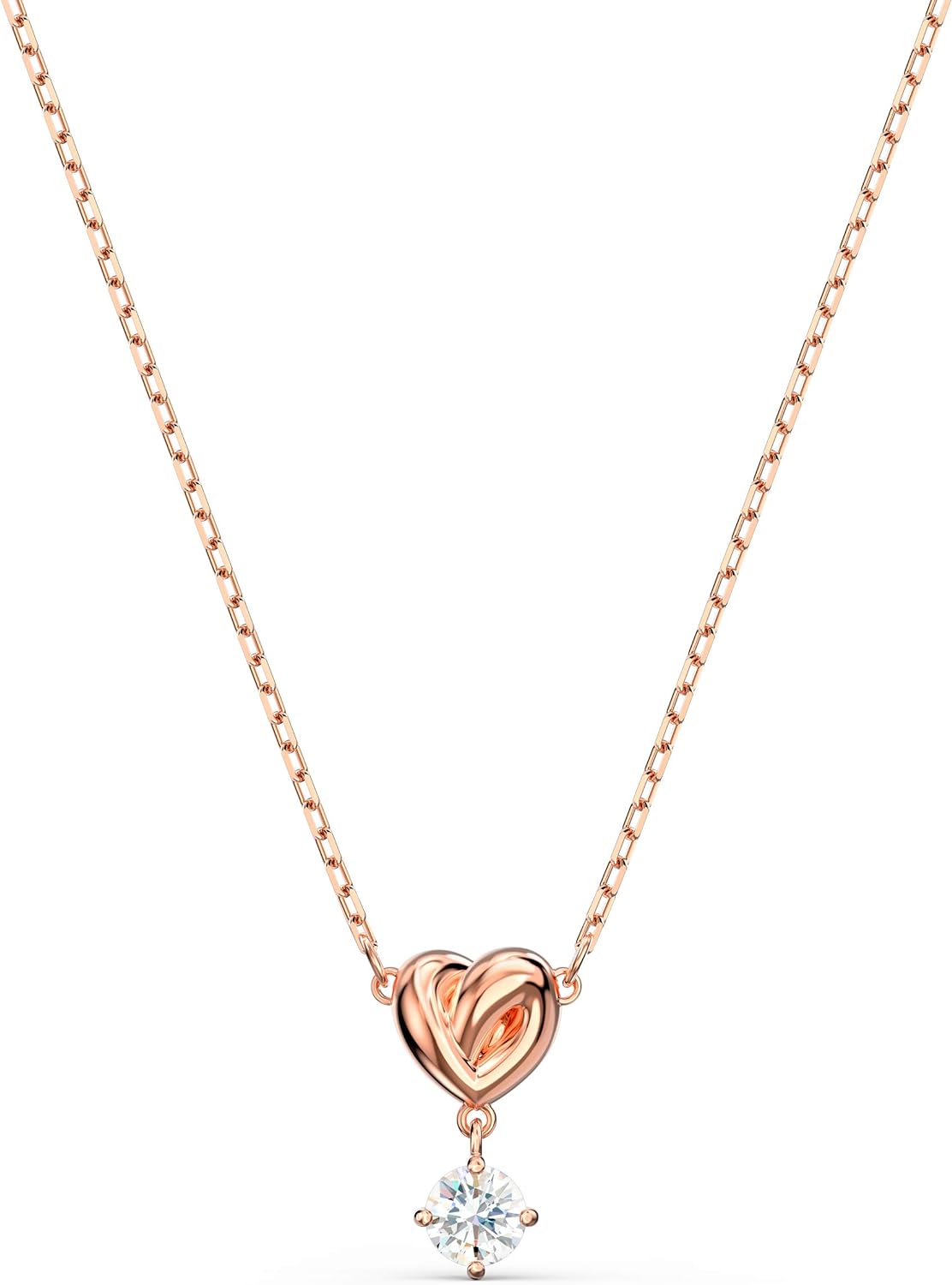 SWAROVSKI Lifelong Heart Necklace, Earrings, and Bracelet Crystal Jewelry Collection, Rose Gold & Rhodium Tone Finish