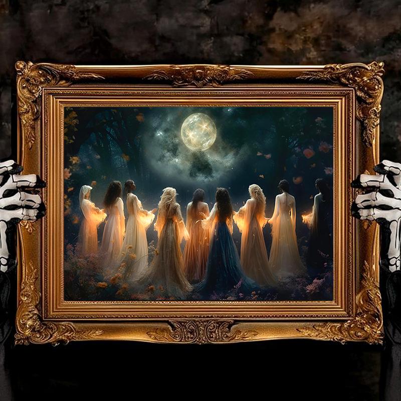 🔥Last Day 50% OFF - Witches Halloween Wall Art DarkGothic Decor for Home Library🔮