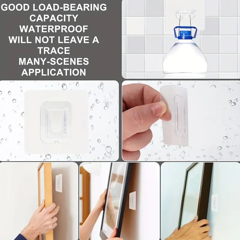 (Promoción Del Año Nuevo: 49%OFF🔥) -Ganchos De Pared Adhesivos Transparentes De Doble Cara