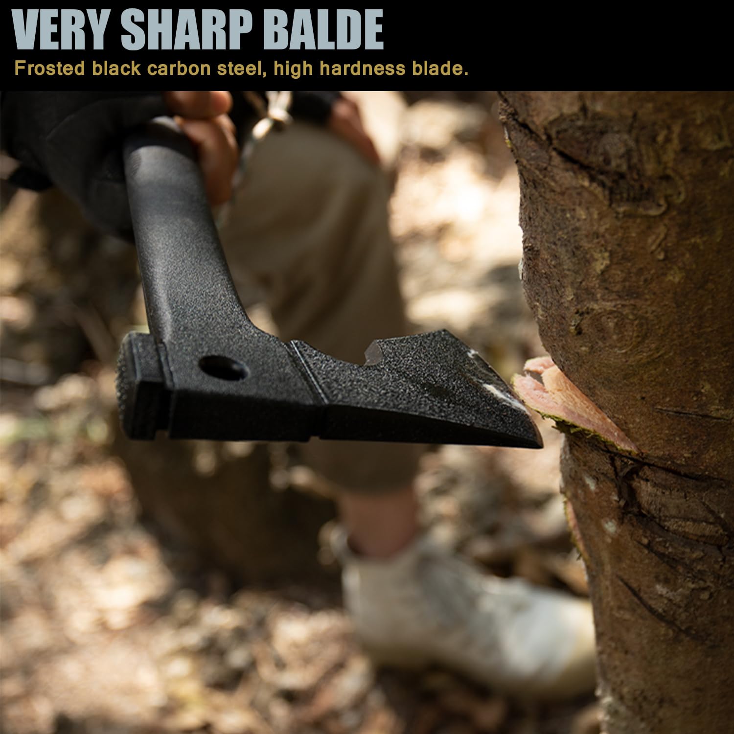Multi-Purpose Axe for Outdoor Camping with Sheath and Survival Gear