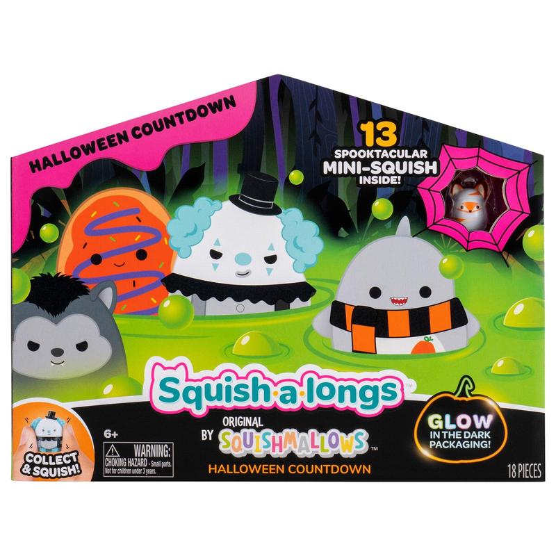 🎃👻 Halloween Countdown Delight! 🕷️ 13 Adorable Squish-a-Longs Mini Collectibles for Spooky Fun!