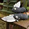 Handcrafted Damascus Steel Folding  Knife