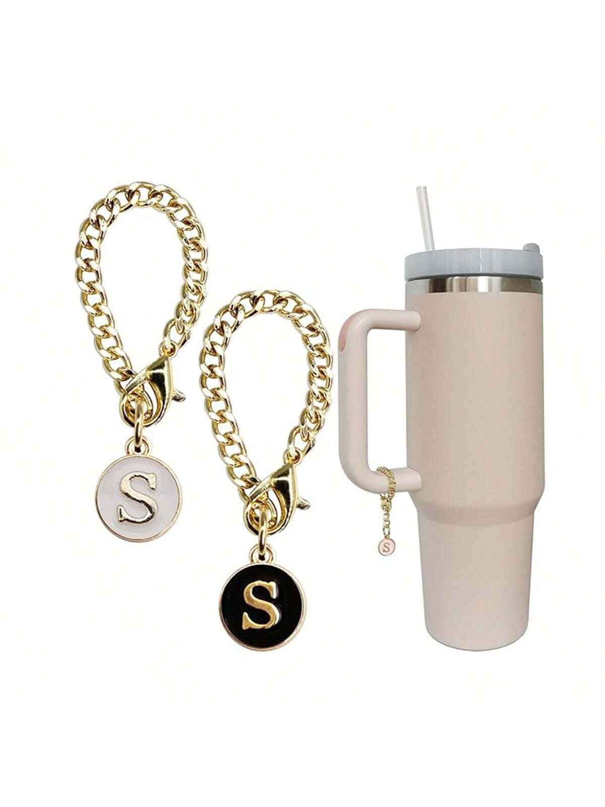 Letter Charm Accessories for  Cup 2PCS Initial Name ID Personalized Handle Charm for  Tumbler