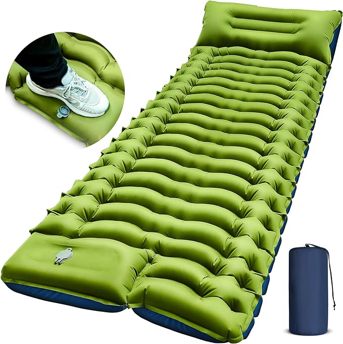 Lightweight Camping Mat with Built-in Foot Pump and Pillow