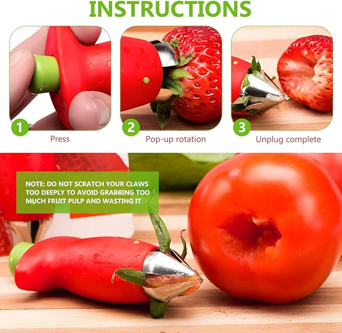 🎁Last Day Sale - 70% OFF🎉🍓Fruit Strawberry Corer Stem Remover🍅