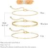 Gold Bracelets for Women, 14K Dainty Gold Plated Stackable Bracelets for Women Trendy Gold Bracelet Stack Set Waterproof Chain Bracelets Paperclip Adjustable Tennis Minimalist Tiny Cute Jewelry