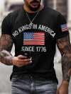 Men's No Kings In America Print Casual T-shirt