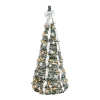 6FT Foldable Christmas Tree with LED Light and Ribbon