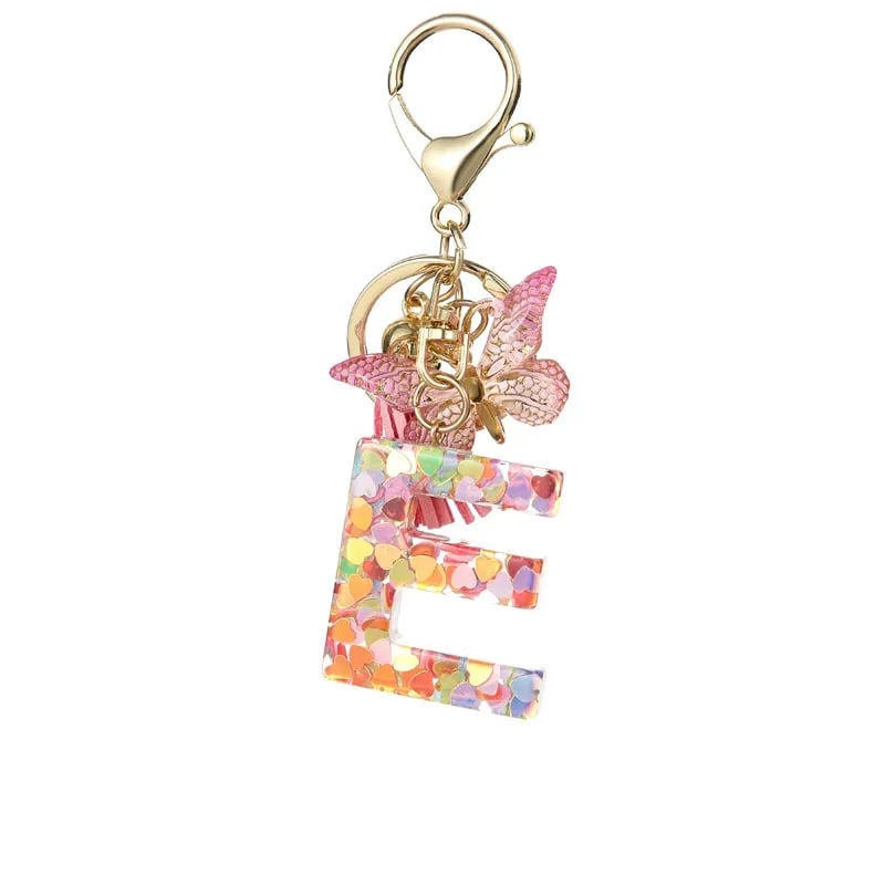 🔥Last Day 50% OFF - Butterfly Letter Keychain Tassel Design Vibrant Durable Lightweight Gift