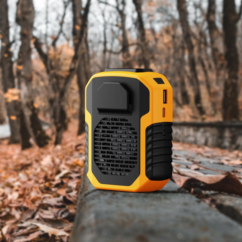 Portable Waist & Neck Fan with Power Bank and LED Light for Outdoor Use