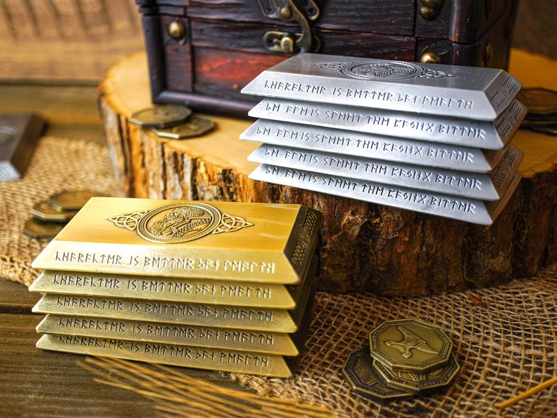 💖Last Day Sale 49% OFF-Dwarven Gold and Silver Bars Heavy RealisticProps for Tabletop RPGs & Larping Activities💎