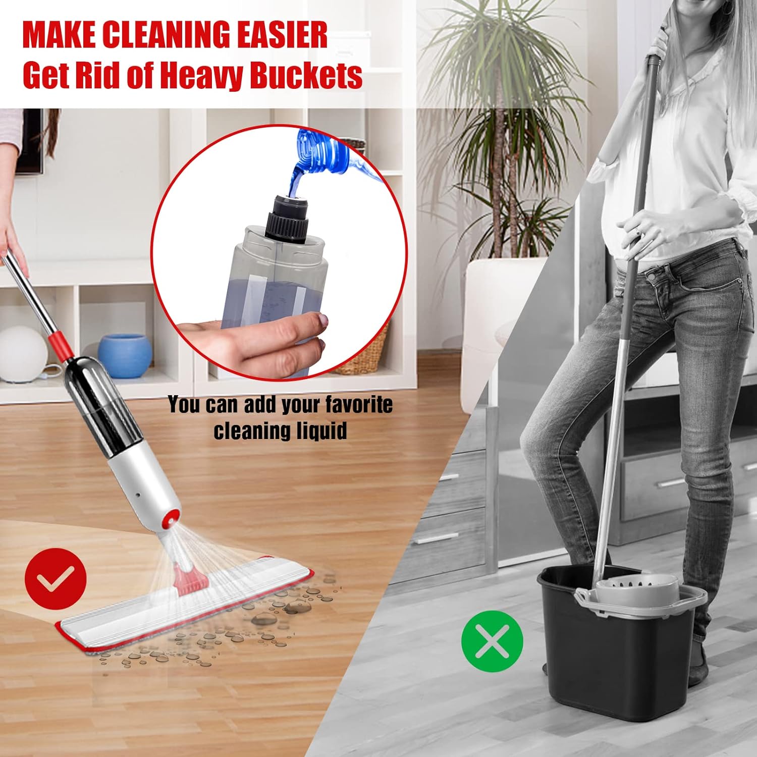 Buy 2 Free Shipping-Stainless steel Spray Mops