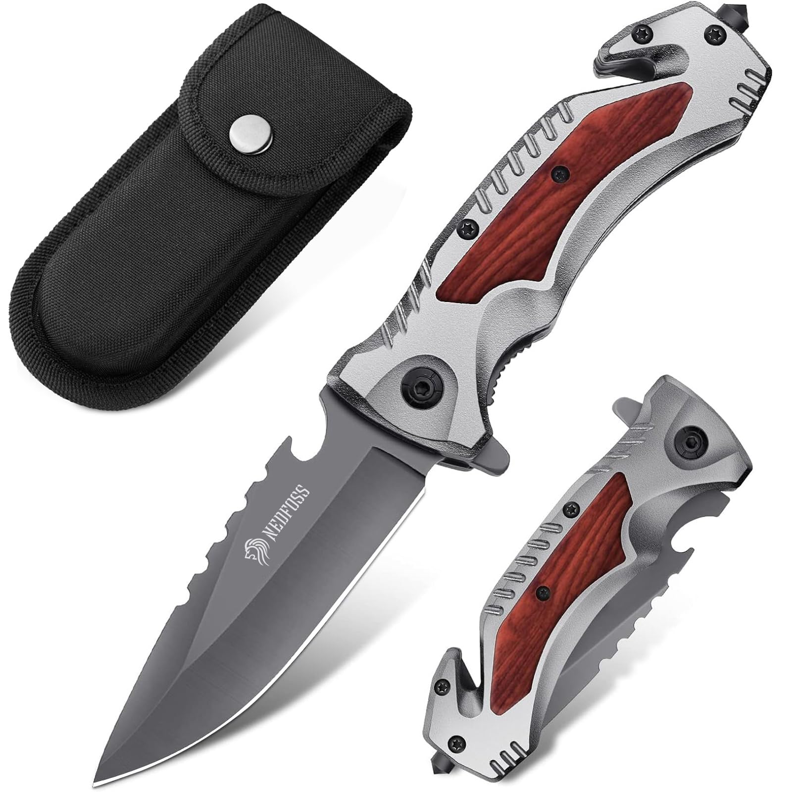 5-in-1 Multitool Folding Knife with Glass Breaker