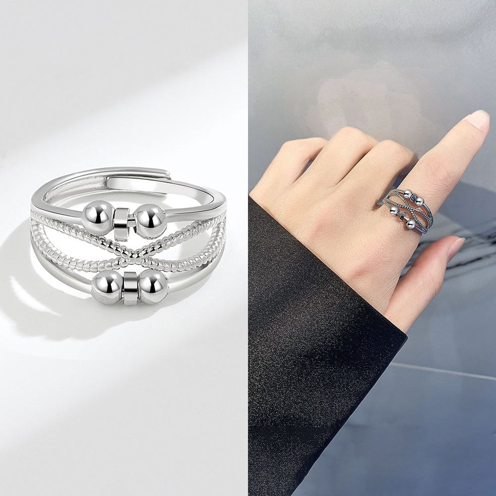 🔥 Last Day Promotion 49% OFF 🔥For Daughter -  Drive Away Your Anxiety Layer Cross Beads Fidget Ring