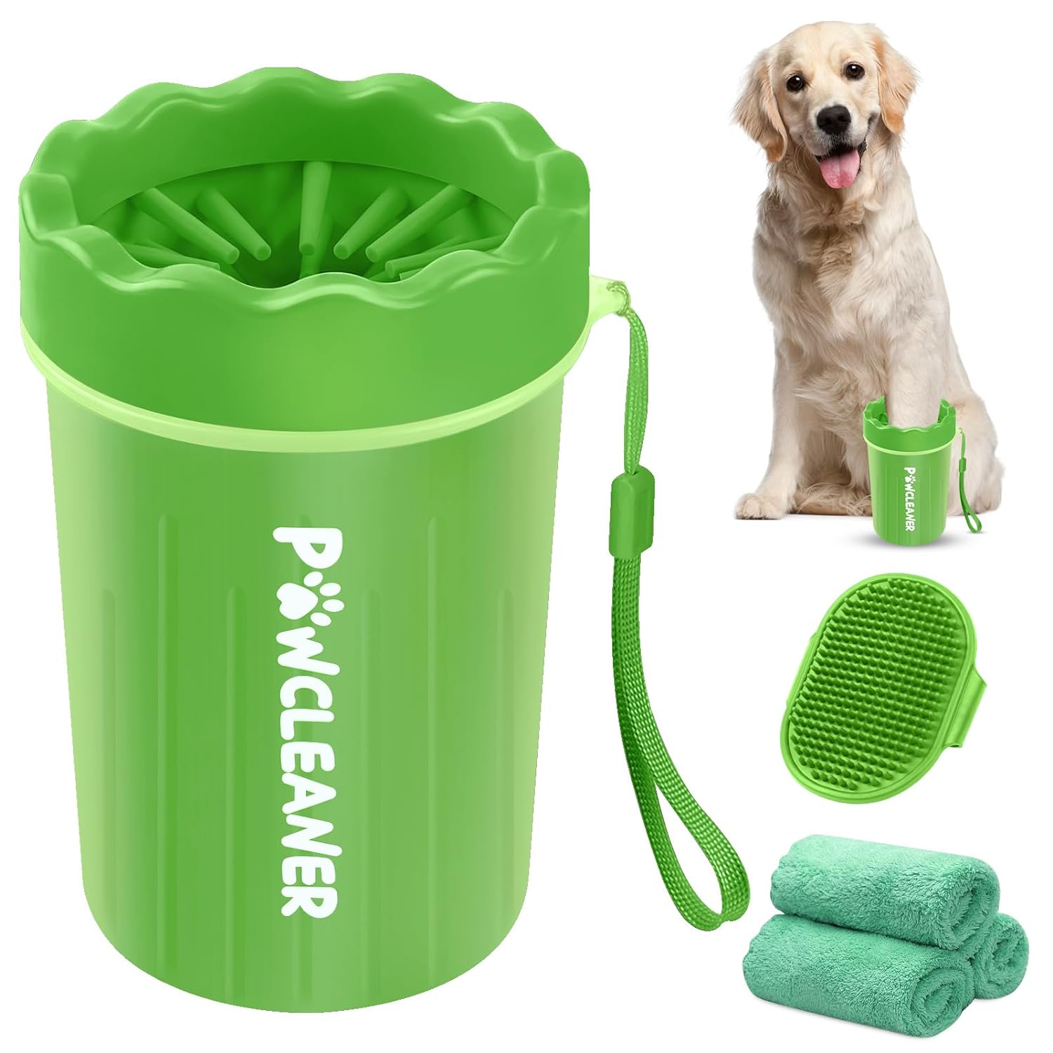 Dog Paw Cleaner, Washer, Buddy Muddy Pet Foot Cleaner for Small Medium Large Breed Dogs/Cats (with 3 absorbent towel)