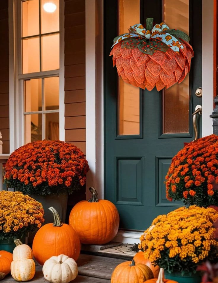 🔥Last Day 48% OFF 🍁Handmade Farmhouse Pumpkin Wreath-Buy 2 Free shipping