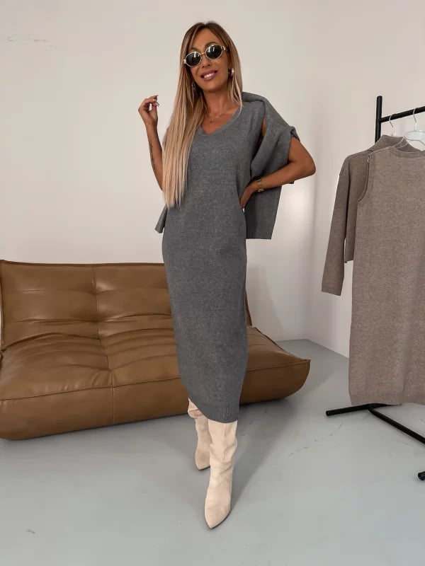 (🎉Last Day Promotion 50% OFF) 💥Midi Dress and Turtle Neck Sweater Set - Buy 2 Get Extra 10% OFF & FREE SHIPPING