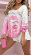 Women's Round Neck Printed Loose Casual Top