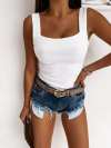 Women Sexy Skinny Solid Sleeveless Knit Tank