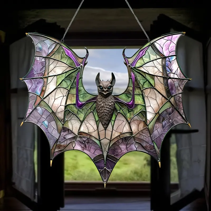 🦇Handcrafted Radiant Bat Window Decor | Halloween & Garden Gift