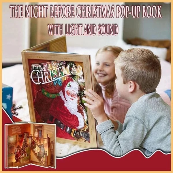 🎄Early Christmas Sale🎁-The Night Before Christmas Pop-Up Book（Light & Sound)