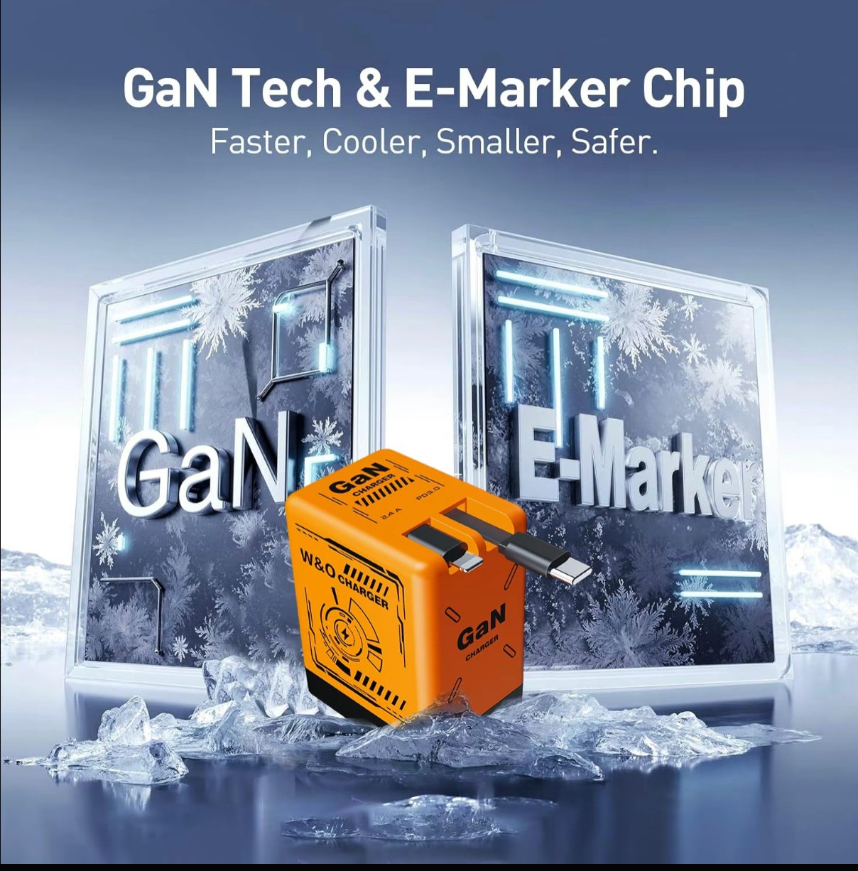⏰LAST DAY SALE 50% OFF💥W&O 2-in-1 GaN 120W Fast Charger