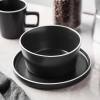 Stone Lain Coupe Dinnerware Set, Service For 4, Black Matte