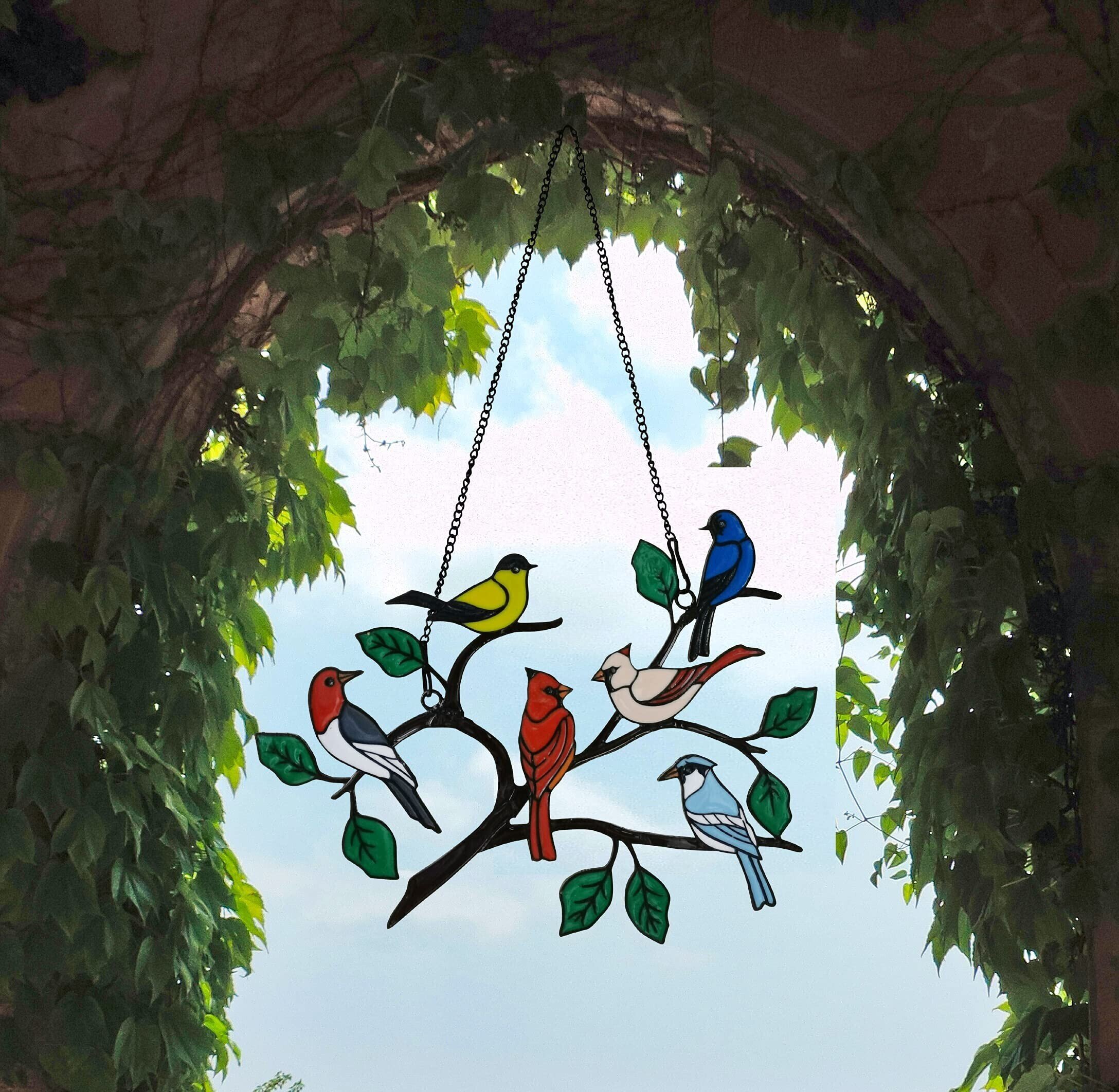 Mother's Day Pre-Sale 48% OFF - Birds Stained Window Panel Hangings🎁