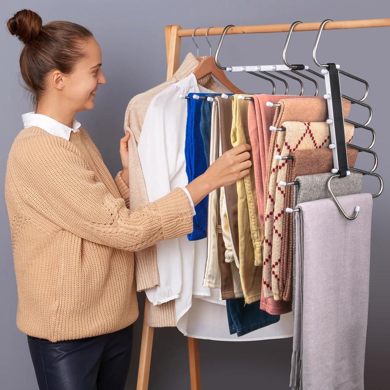 💥LAST DAY SALE 50% OFF💥Pants Hangers Space Saving Clothes Hanging 5 Layers