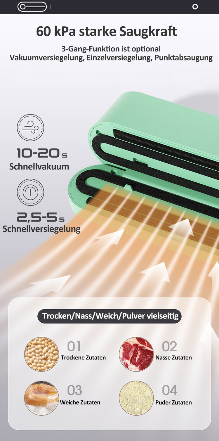 🥗Halten Sie Ihr Essen frisch –  ✨Mini kabelloser Vakuumversiegeler