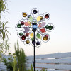 Solar-Powered Windmill with Colorful Fan Blades and Changing LED Light