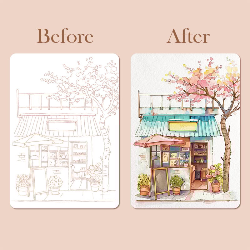 🔥Tri-fold Watercolor Coating Book