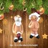 1 Pair Santa Claus Charms Christmas Decorations Nude Naughty Funny Santa Claus with Stocking Cap Ornament Party Decoration Gifts