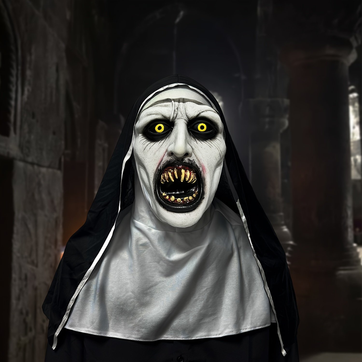🍂TikTok Fall Sale — Last Day 70% OFF🎉🎃Horror Latex Nun Mask😈