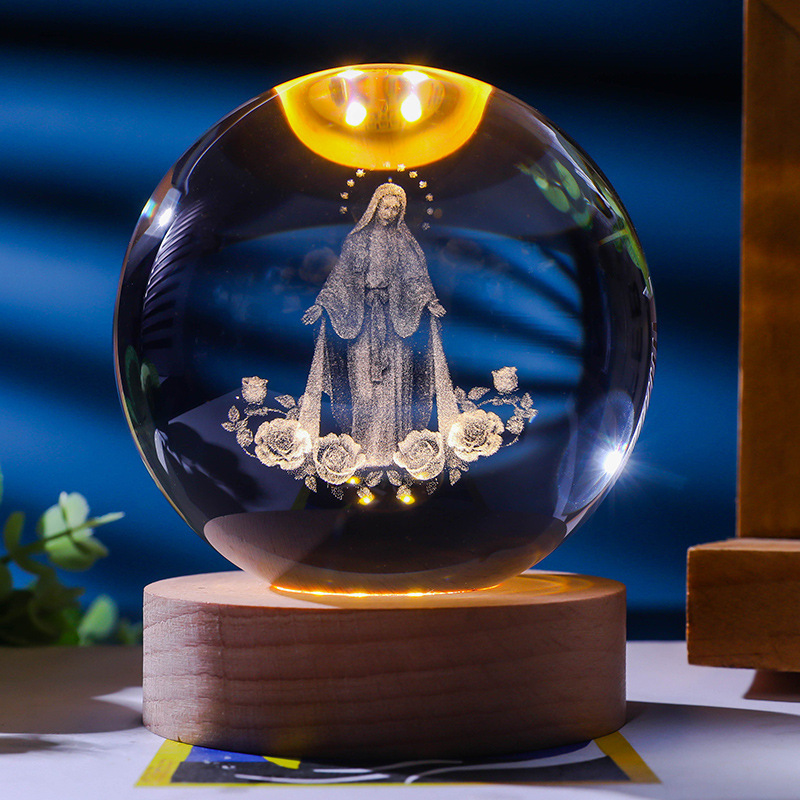 (🎄Christmas Hot Sale - 49% OFF) ✝3D Holy Crystal Ball With Base, 🔥BUY 2 FREE SHIPPING