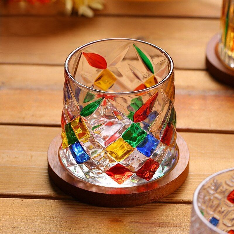 Italian Diamond Art Rocking Whiskey Glass