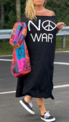 Women's Off-the-shoulder Peace Print Casual Dress